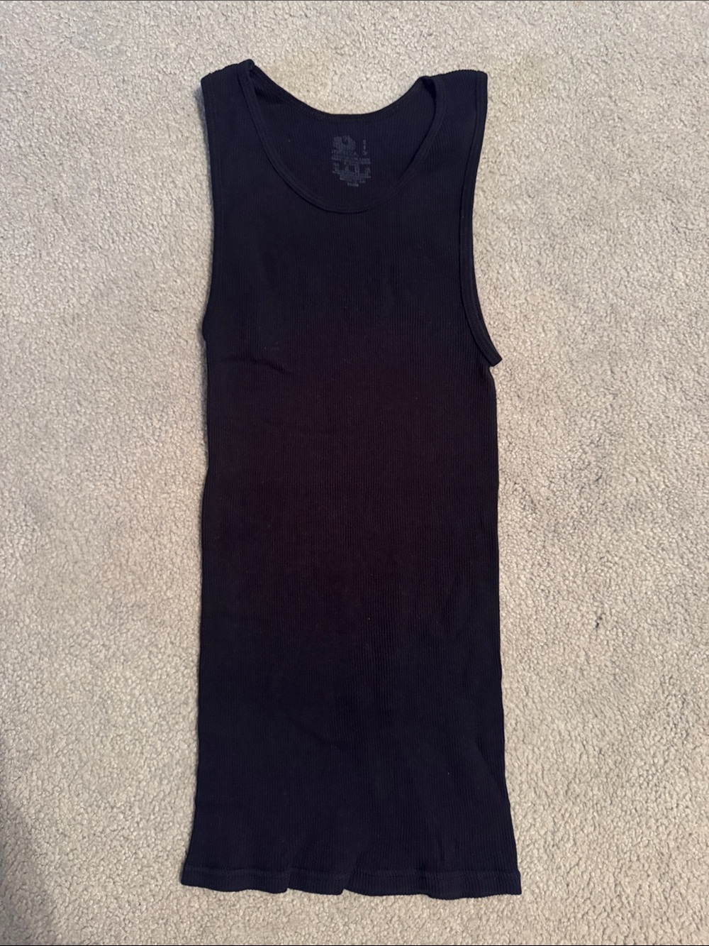 Fruit of the Loom Black Ribbed Muscle Tee